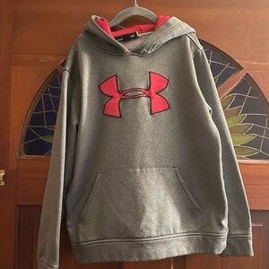 Boys Under Armour Hoodie, Grey, Medium